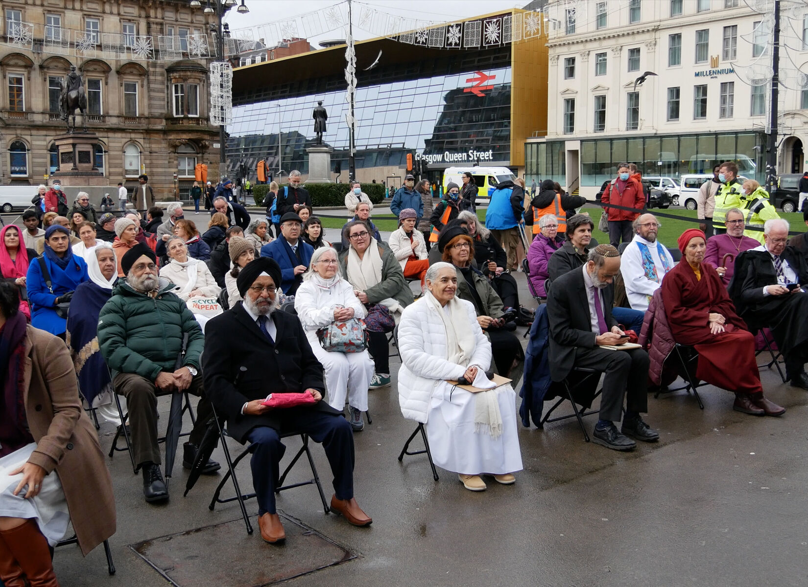 Interfaith Prayer & Meditation Vigil, George Square, Glasgow, on the eve of COP26, 2021