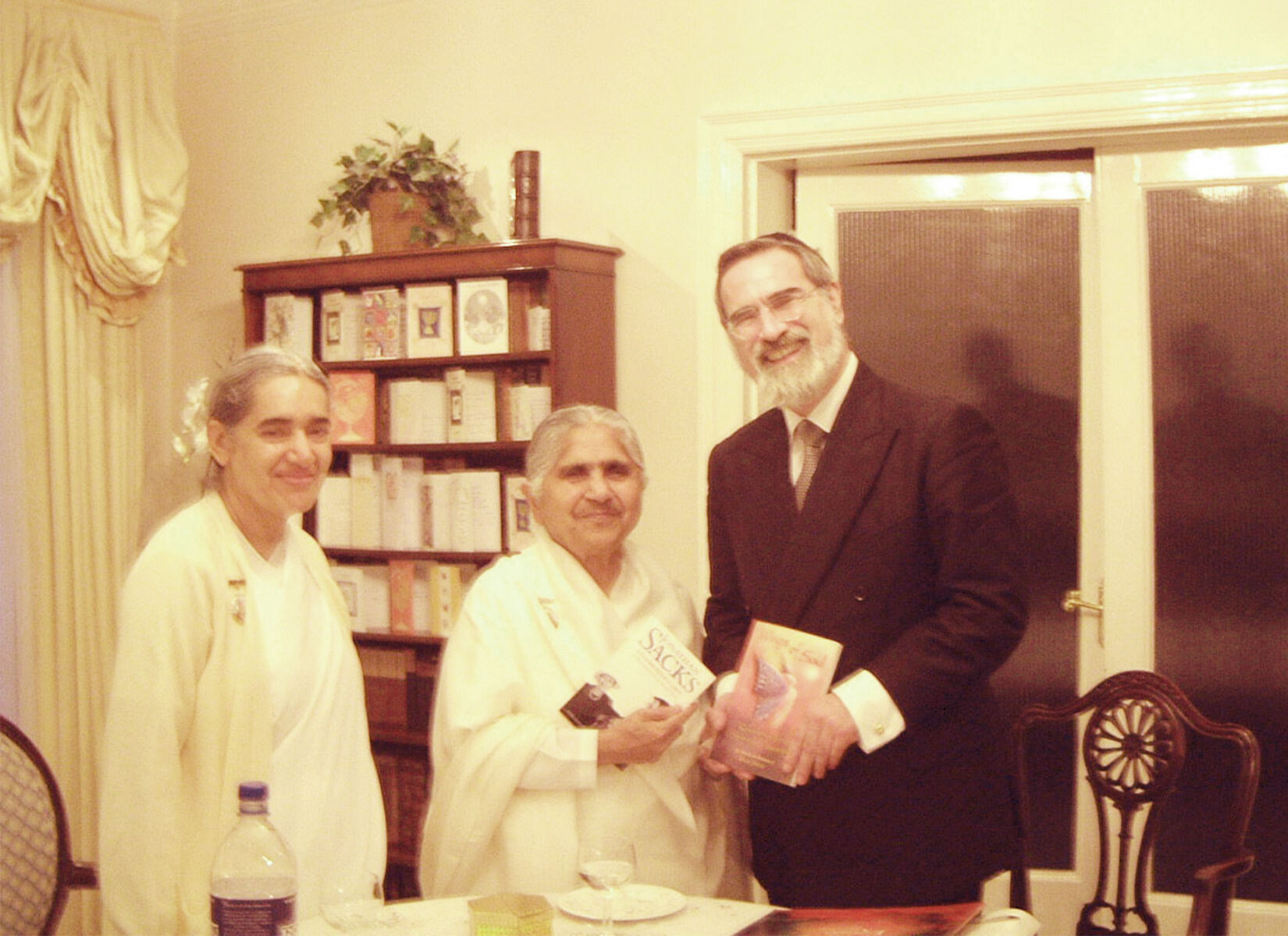 With Rabbi Jonathan Sacks, Chief Rabbi, United Hebrew Congregations of the Commonwealth and Dadi Janki, 2003