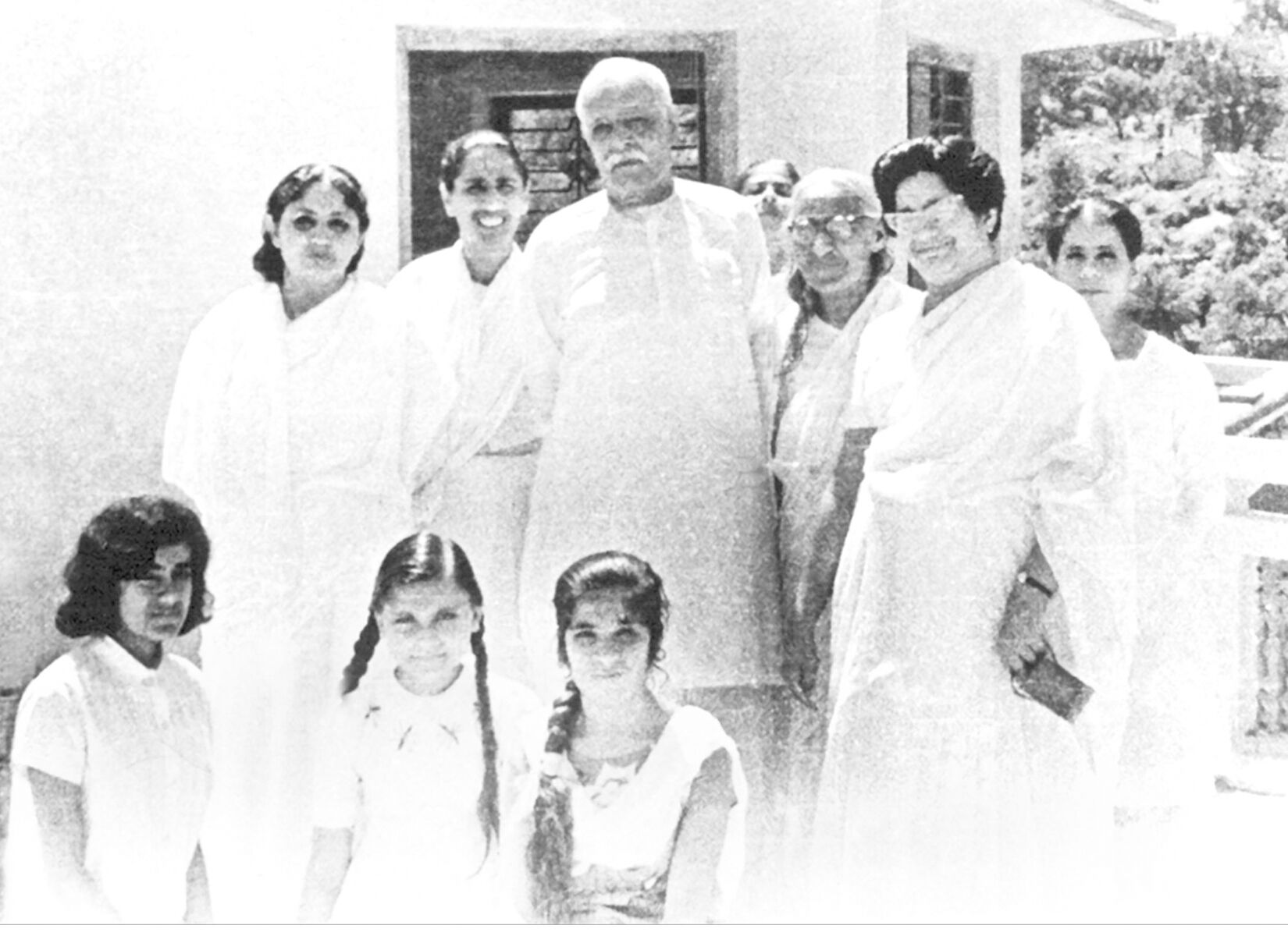 With Brahma Baba, her grandmother, mother and others in Mt. Abu